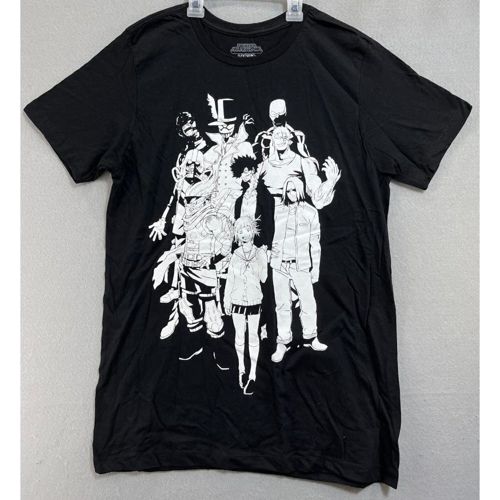 My Hero Academia Squad T-Shirt Adult Medium Black Men Women Tee Short Sleeve